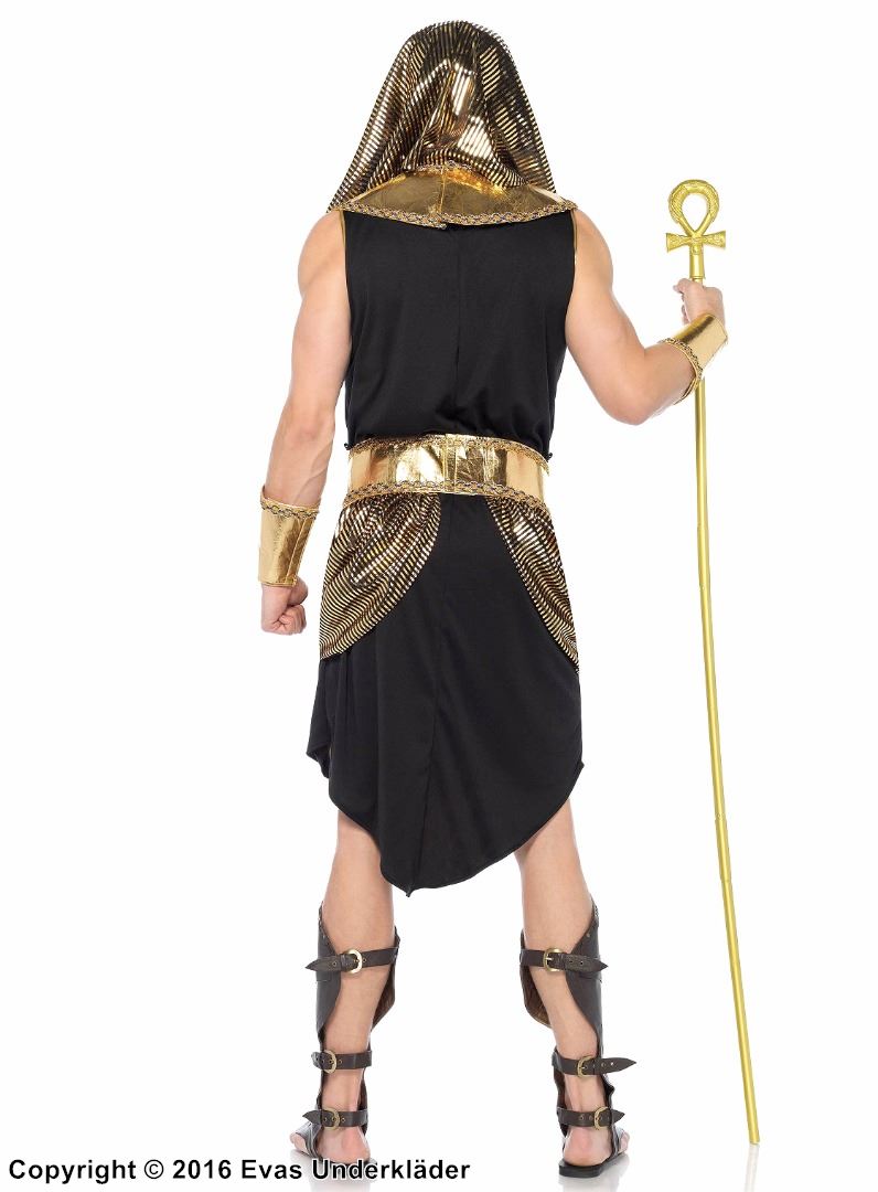 Egyptisk gud / farao, maskeraddräkt med topp och kjol, midjeband